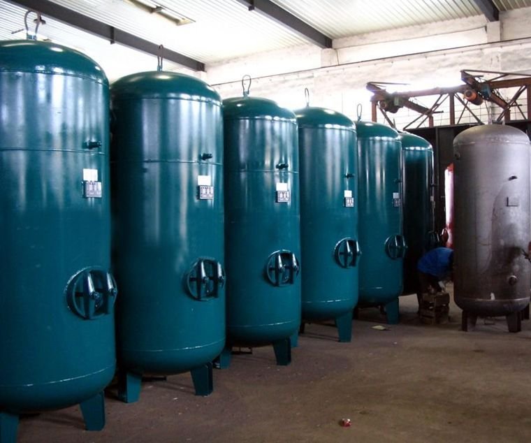 Industrial air tanks background